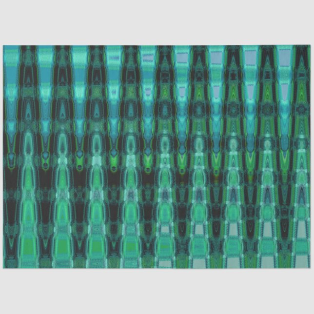 Boho Aquamarin Abstrakt Decoupage Seidenpapier (Vorderseite)