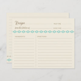 Boho Aquamarin Diamonds Pattern Einfache Rezept-Ka