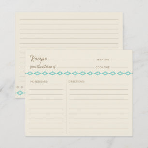 Boho Aquamarin Diamonds Pattern Einfache Rezept-Ka