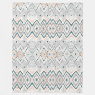 Boho aquamariner Pfirsichblasses graues Fleecedecke