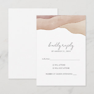 Boho-Aquarell-Abstrakt Hochzeit RSVP Karte