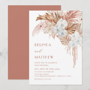 Boho-Aquarell-Blumen-Lässige-Hochzeit Einladung