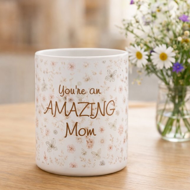 Boho-Aquarell-Blumen Unglaubliche Mama Muttertag Kaffeetasse (Von Creator hochgeladen)