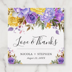 Boho-Aquarell-Frühlingsblumen-Hochzeit Geschenkanhänger