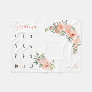 Boho Aquarell Meilenstein Foto Fleecedecke