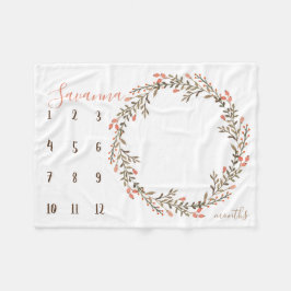 Boho Aquarell Meilenstein Foto Requip Fleecedecke