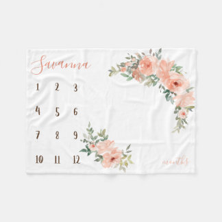 Boho Aquarell Meilenstein Foto Requip Fleecedecke