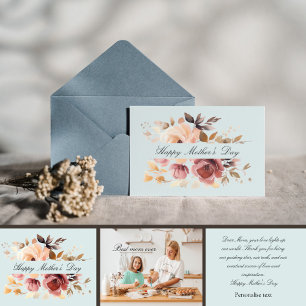 Boho Aquarell personalisiertes Foto Muttertag Karte