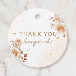 Boho Aquarell Teddy Bärenballon Babydusche Geschenkanhänger