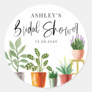 Boho-Aquarell-Topfpflanzen-Junggesellinnenabschied Runder Aufkleber