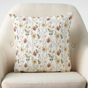 Boho-Aquarell-Wildblume Kissen