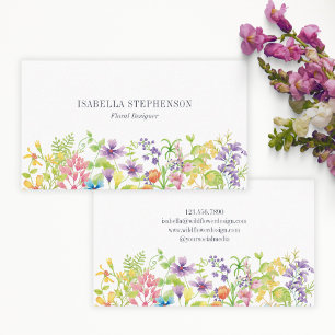 Boho-Aquarell-Wildblumen-Blumen-Designerin  Visitenkarte