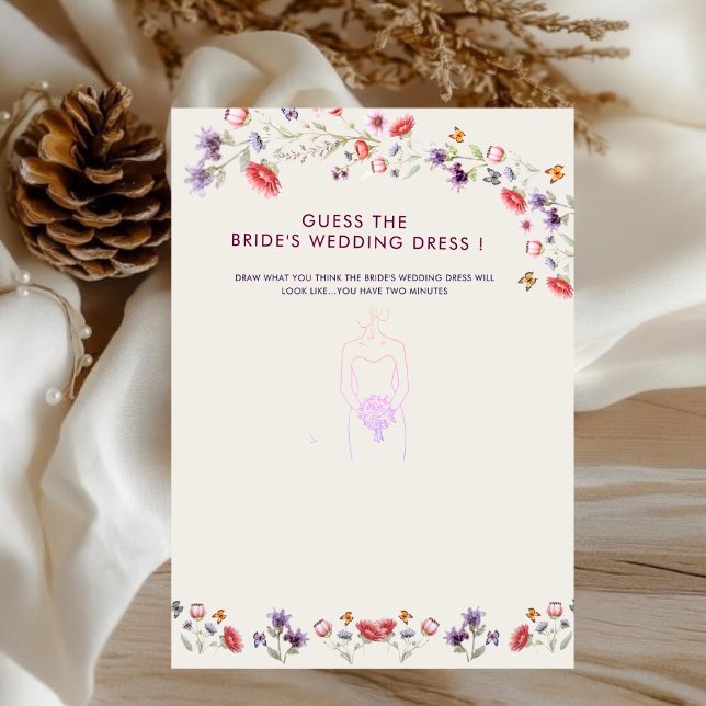 Boho Aquarell Wildblumen Errate das Brautkleid (Von Creator hochgeladen)
