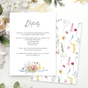 Boho-Aquarell-Wildblumen-Kalligrafie-Hochzeit Begleitkarte