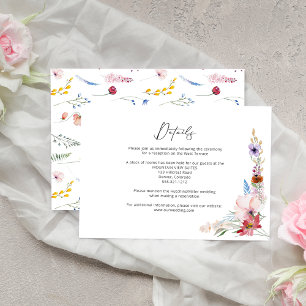 Boho-Aquarell-Wildblumen-Kalligrafie-Hochzeit Begleitkarte