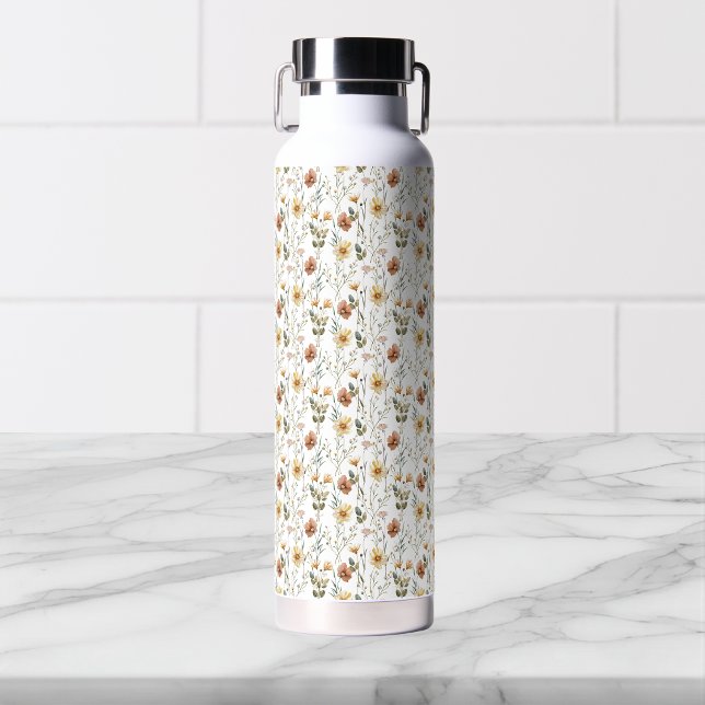 Boho-Aquarell-Wildblumen-Wasserflasche Trinkflasche (Von Creator hochgeladen)