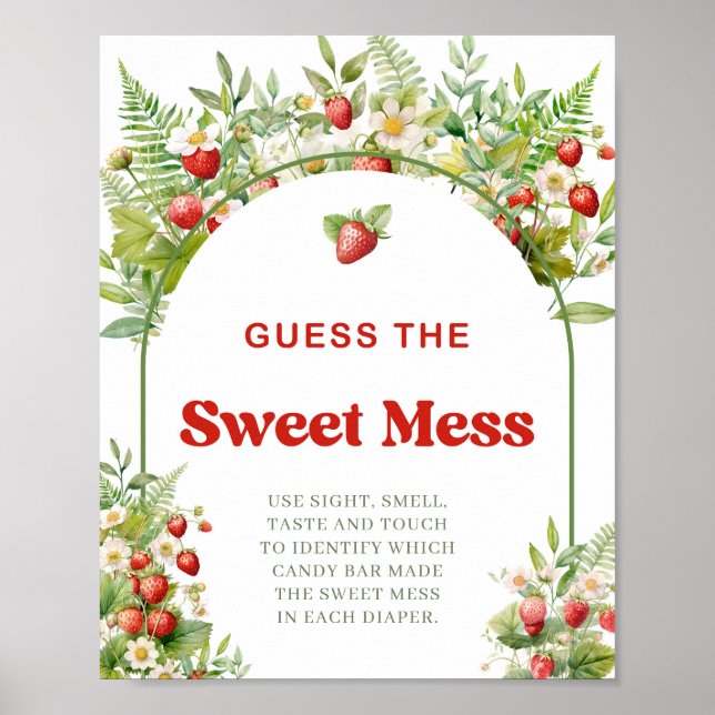 Boho Arch Berry Sweet Guess The Sweet Mess Game Poster (Vorne)