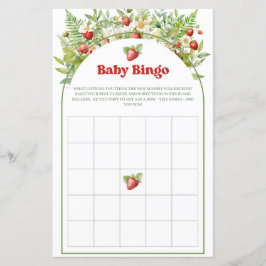 Boho Arch Berry Sweet Strawberry Baby Bingo Game
