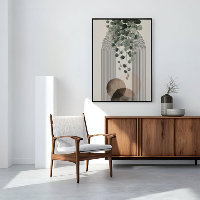 Boho Arch Botanical | Eukalyptus Neutrales Minimal Leinwanddruck (Von Creator hochgeladen)