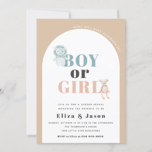 Boho Arch Desert Boy oder Girl Gender Reveal  Einladung