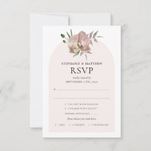 Boho Arch Dusty Orchids Botanische Hochzeit RSVP Karte
