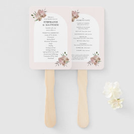 Boho Arch Dusty Orchids Floral Wedding Program Fächer