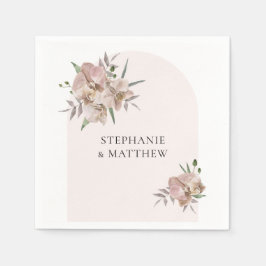 Boho Arch Dusty Orchids Floral Wedding Serviette