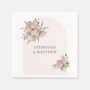 Boho Arch Dusty Orchids Floral Wedding Serviette