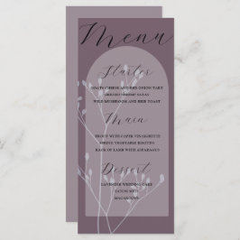 Boho Arch Dusty Plum Foliage Wedding Menu Menükarte
