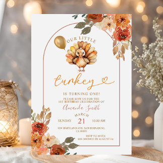 Boho Arch Fall Birthday Floral Einladung