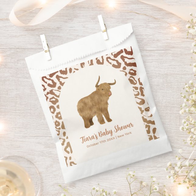 Boho Arch Holy Cow Western Babydusche Geschenktütchen (Ausgeschnitten)