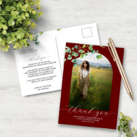 Boho Arch Ivy Dark Red Abschluss Vielen Dank