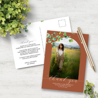 Boho Arch Ivy Terra Cotta Bro Grad Vielen Dank Postkarte