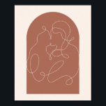 Boho Arch Kissing Continual Line Art 1 Poster<br><div class="desc">Boho Arch Kissing Continual Line Art 1</div>