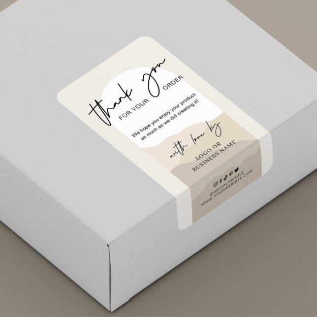 Boho Arch Neutrals Monogram Business Box Siegel (Von Creator hochgeladen)