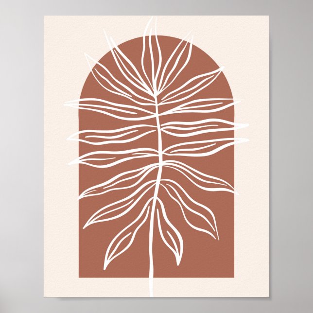 Boho Arch Oversified Botanical Leaf 3 Poster (Vorne)