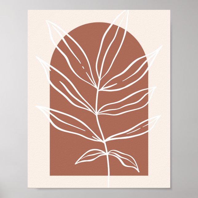 Boho Arch Oversifiziertes botanisches Leaf 1 Poster (Vorne)