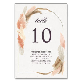 Boho arch pampas gras Moderne Hochzeit Tischnummer