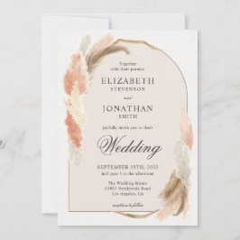 Boho arch Pampas Gras Moderne Hochzeitseinladung Einladung