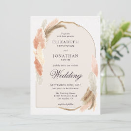 Boho arch Pampas Gras Moderne Hochzeitseinladung Einladung