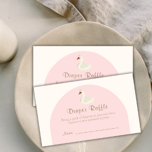 Boho Arch Princess Swan Diaper Raffle Baby Dusche Begleitkarte