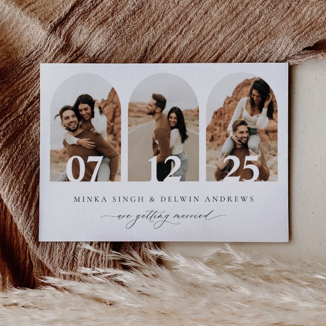 Boho Arch Save the Date Ankündigung von Fotokarten (Von Creator hochgeladen)