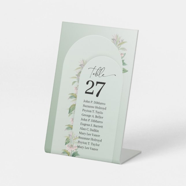 Boho arch staubige grüne grüne grüne grüne Blütenf Sockelschild (Vorderseite)