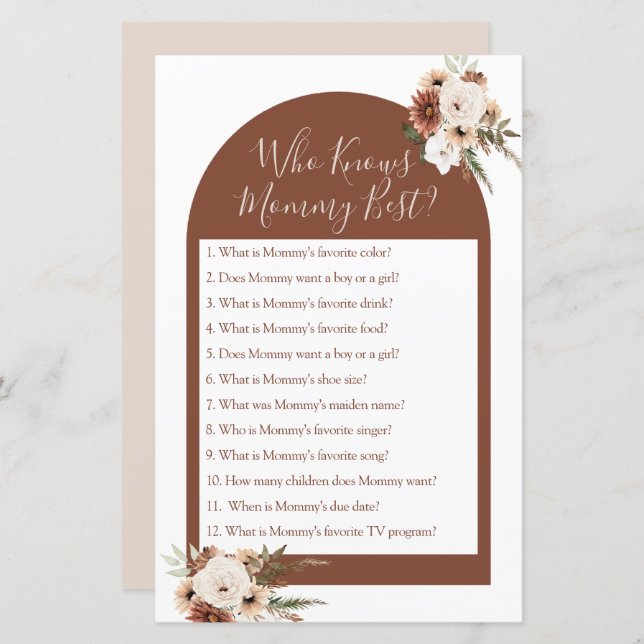 Boho Arch Terracota, der Mommy Best Game kennt (Vorne/Hinten)