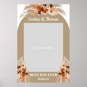 Boho arch terracotta pampas Hochzeit Foto Stütze Poster