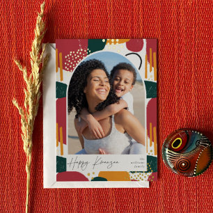 Boho Arch   Vertikales Foto Kwanzaa Folien Feiertagskarte