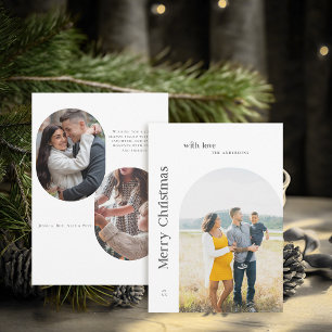 Boho Arch Vintag Minimalistisches BW Foto Weihnach Feiertagskarte