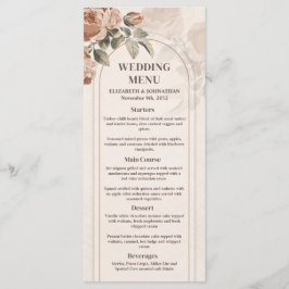 Boho arch Vintage Terrakotta Rose Saline Menükarte