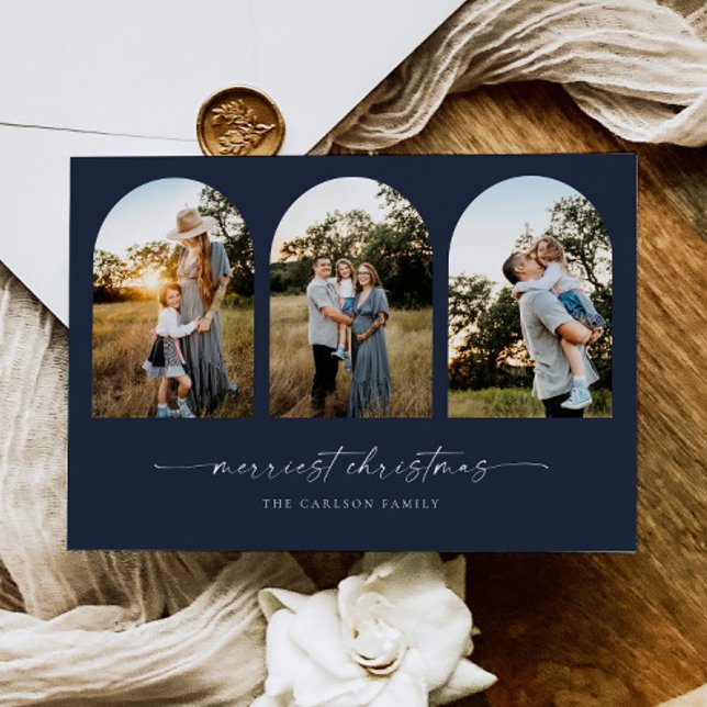 Boho Arch Weihnachtsfeiertag Grußkarte Feiertagskarte (Von Creator hochgeladen)