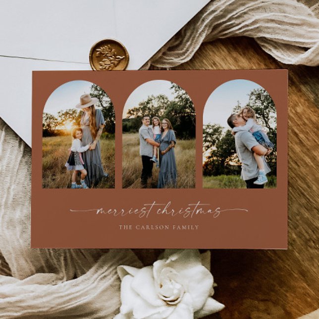 Boho Arch Weihnachtsfeiertag Grußkarte Feiertagskarte (Von Creator hochgeladen)